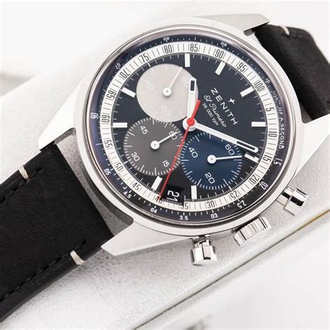 Zenith Chronomaster Original Black Leather 03 3200 3600 22 C908 Watch Exchange Co Zenith Chronomaster Original Black Leather 03 3200 3600 22 C908 Watch Exchange Co